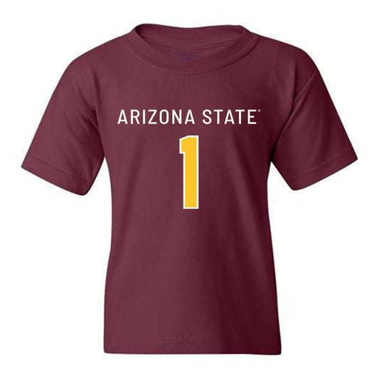 Arizona State - NCAA Football : Xavier Guillory - Maroon Replica Shersey Youth T-Shirt