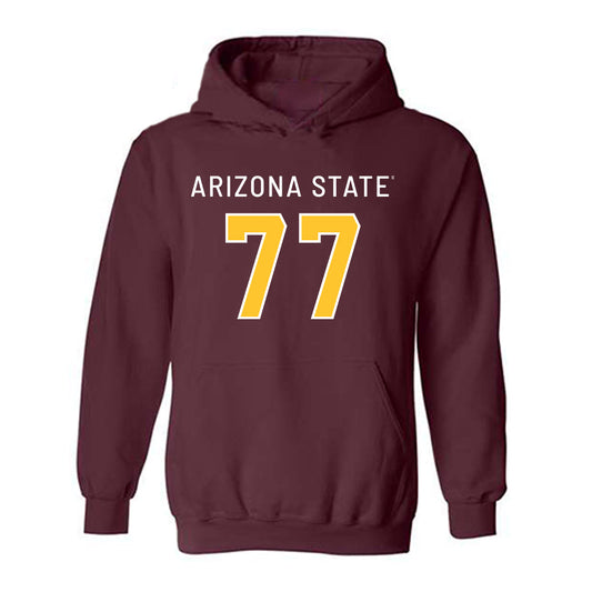 Arizona State - NCAA Football : Kyle Scott - Maroon Replica Shersey Hooded Sweatshirt