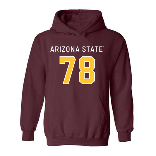 Arizona State - NCAA Football : Colby Garvin - Maroon Replica Hooded Sweatshirt