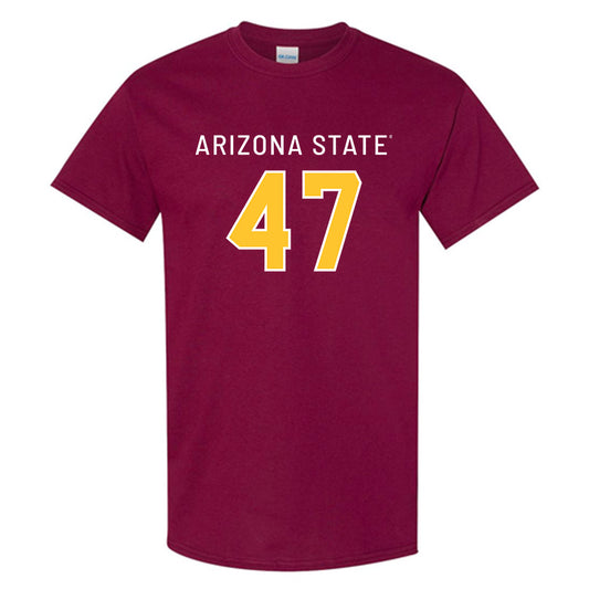 Arizona State - NCAA Football : Race Mahlum - Maroon Replica Shersey Short Sleeve T-Shirt