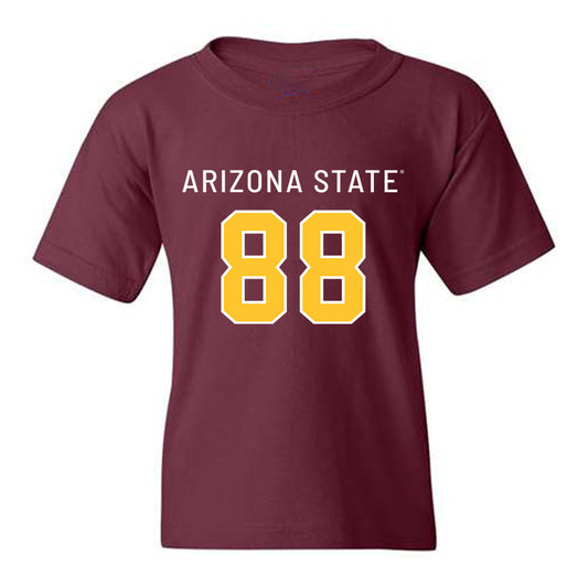 Arizona State - NCAA Football : Coben Bourguet - Maroon Replica Shersey Youth T-Shirt