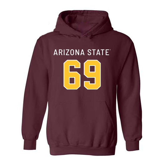 Arizona State - NCAA Football : Joseph Ramos - Maroon Replica Shersey Hooded Sweatshirt