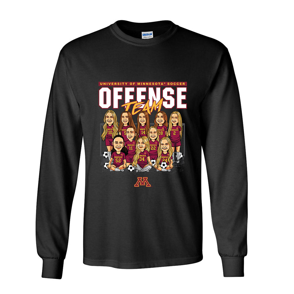 Minnesota - NCAA Women's Soccer : Offense Team Caricature - Shirt