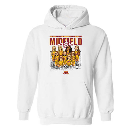 Minnesota - NCAA Women's Soccer : Midfield Team Caricature - Hooded Sweatshirt