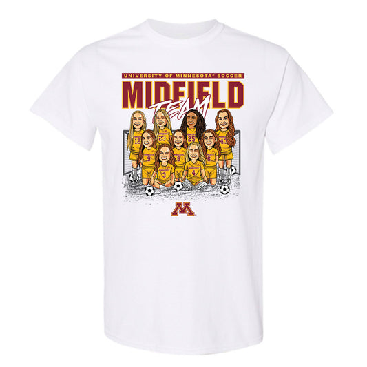 Minnesota - NCAA Women's Soccer : Midfield Team Caricature - Short Sleeve T-Shirt