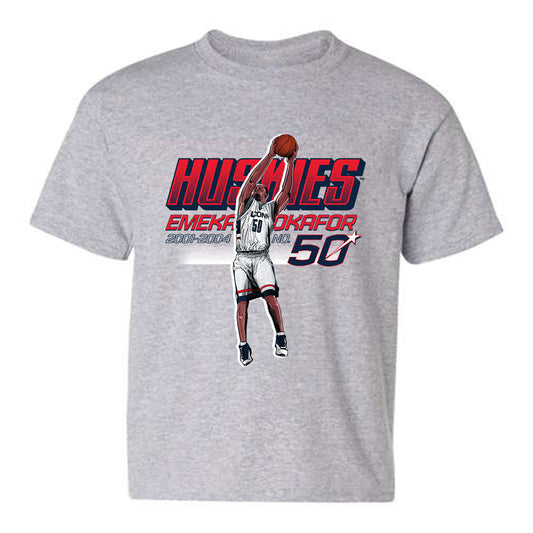 UConn - Men's Basketball Legends - Emeka Okafor - Youth T-Shirt Individual Caricature