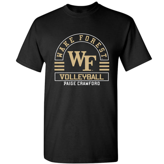 Wake Forest - NCAA Women's Volleyball : Paige Crawford - Black Classic Fashion Short Sleeve T-Shirt