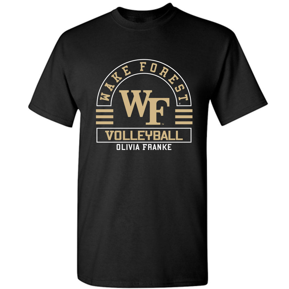 Wake Forest - NCAA Women's Volleyball : Olivia Franke - Black Classic Fashion Short Sleeve T-Shirt