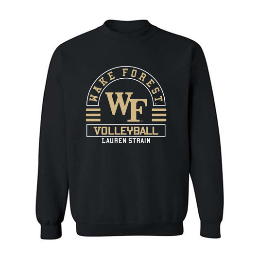 Wake Forest - NCAA Women's Volleyball : Lauren Strain - Black Classic Fashion Sweatshirt