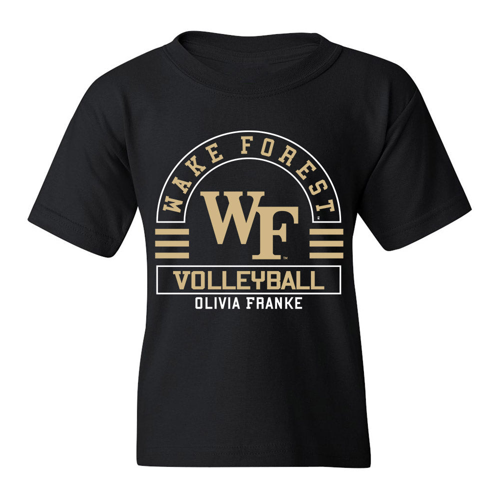 Wake Forest - NCAA Women's Volleyball : Olivia Franke - Black Classic Fashion Youth T-Shirt