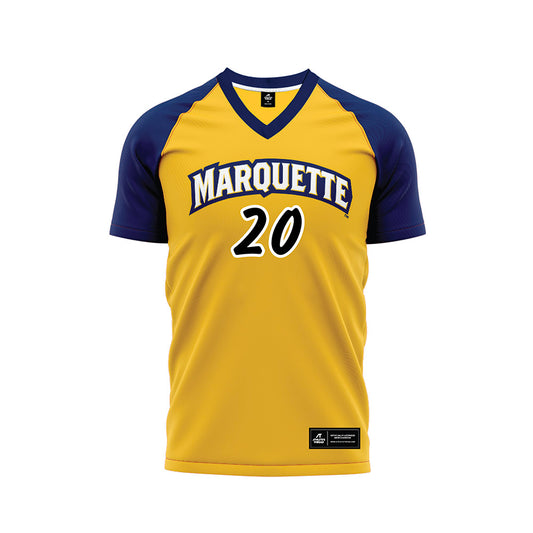 Marquette - NCAA Women's Soccer : Marina Hill - Gold Soccer Jersey