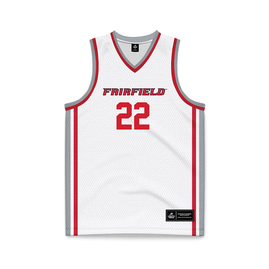 Fairfield - NCAA Men's Basketball : Luke Davidson - Basketball Jersey White