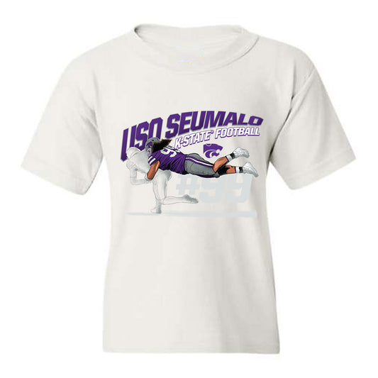 Kansas State - NCAA Football : Uso Seumalo - Caricature Youth T-Shirt
