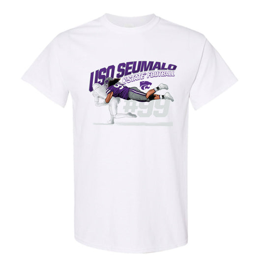 Kansas State - NCAA Football : Uso Seumalo - Caricature Short Sleeve T-Shirt