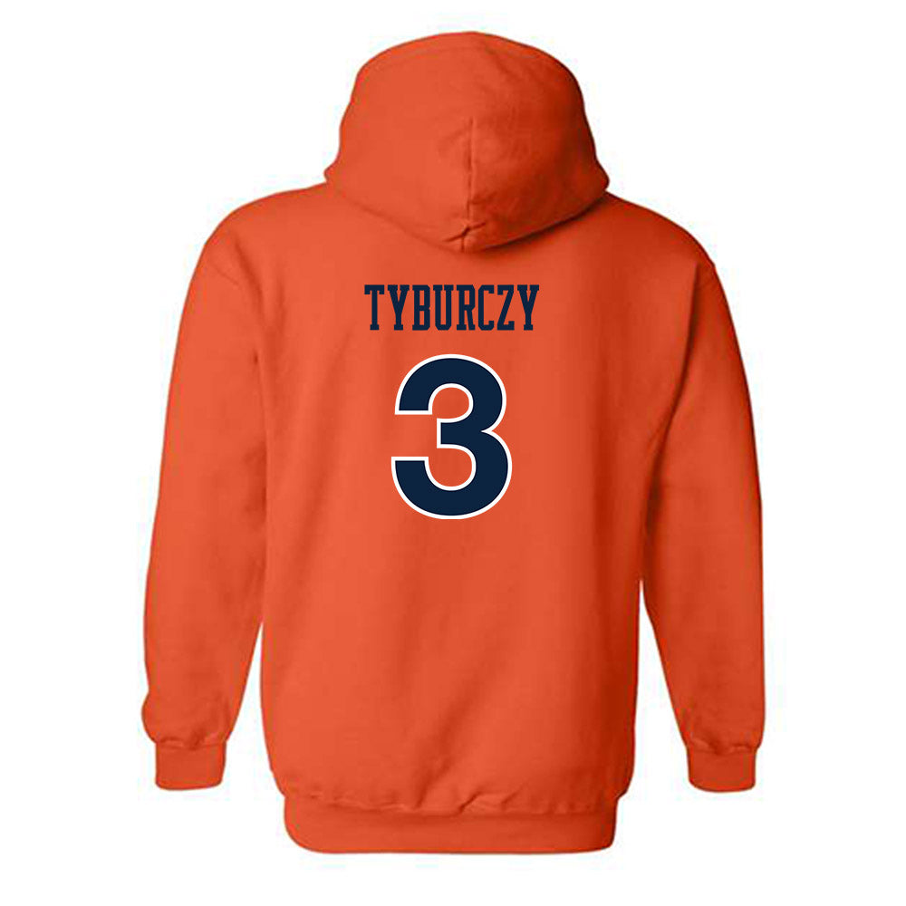 Auburn - NCAA Women's Soccer : Helene Tyburczy - Orange Replica Shersey Hooded Sweatshirt