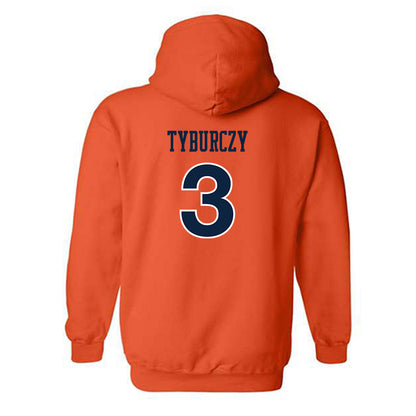 Auburn - NCAA Women's Soccer : Helene Tyburczy - Orange Replica Shersey Hooded Sweatshirt