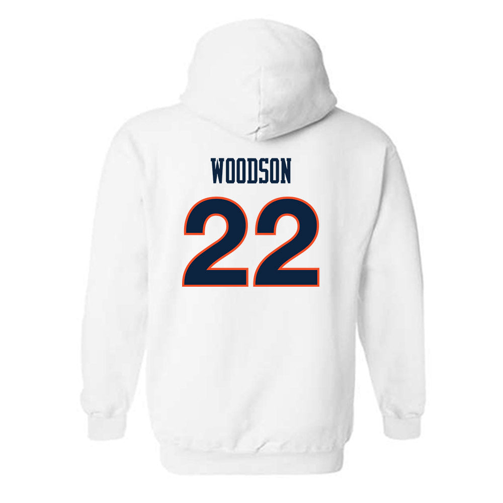 Auburn - NCAA Women's Soccer : Olivia Woodson - White Replica Shersey Hooded Sweatshirt