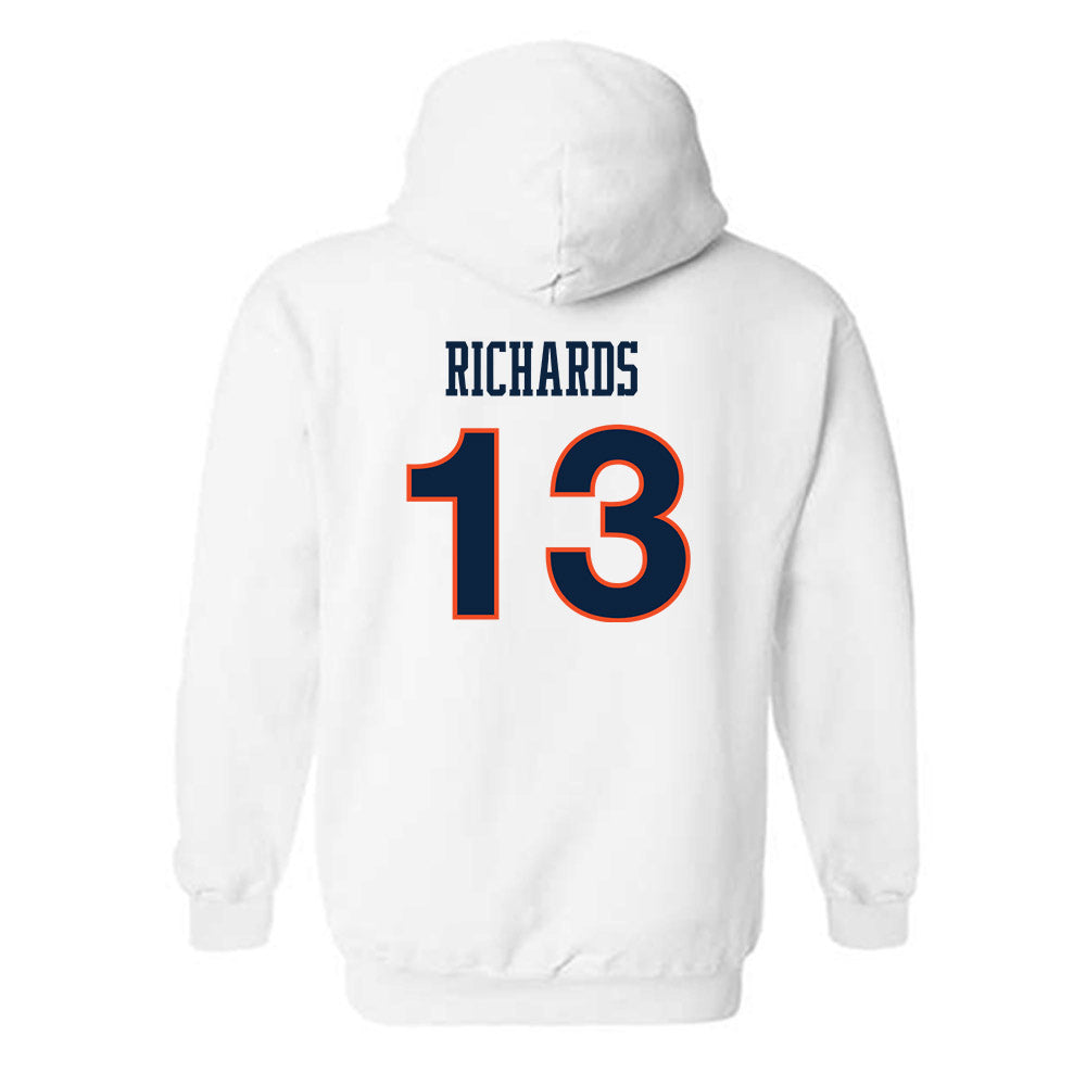 Auburn - NCAA Women's Soccer : Taylor Richards - White Replica Shersey Hooded Sweatshirt