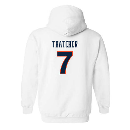 Auburn - NCAA Women's Soccer : Carly Thatcher - White Replica Shersey Hooded Sweatshirt