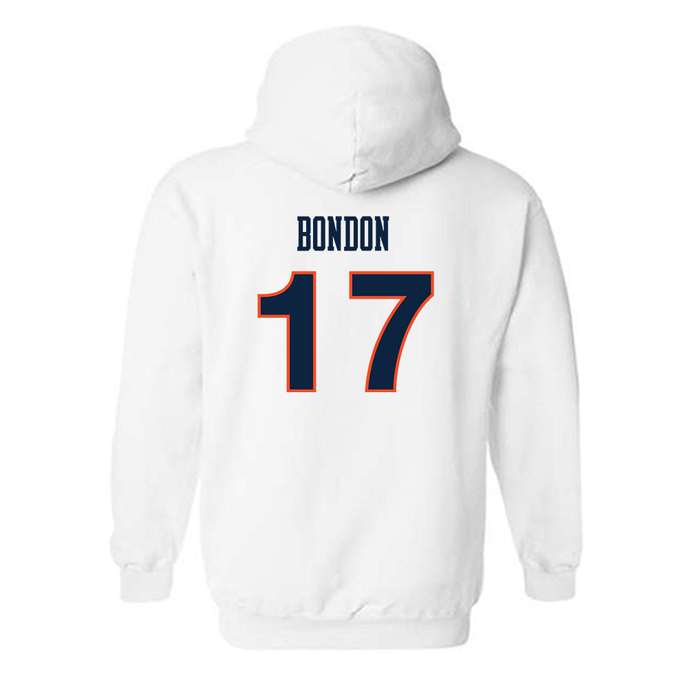 Auburn - NCAA Women's Soccer : Maddison Bondon - White Replica Shersey Hooded Sweatshirt