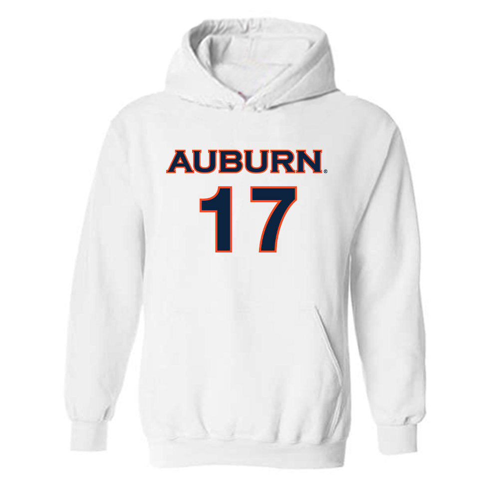 Auburn - NCAA Women's Soccer : Maddison Bondon - White Replica Shersey Hooded Sweatshirt