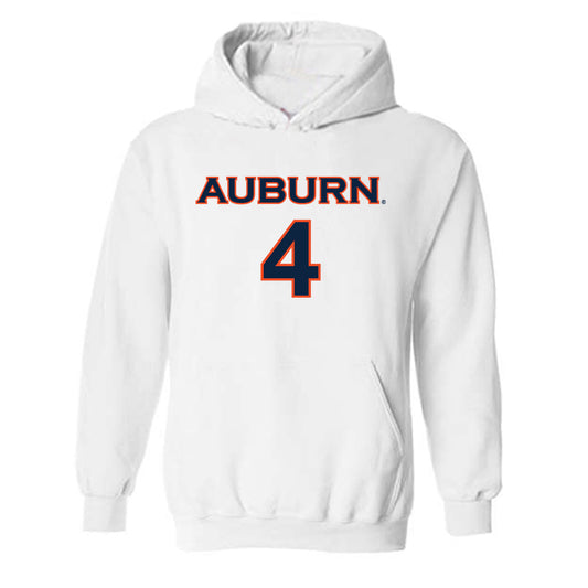 Auburn - NCAA Women's Soccer : Anna Haddock - White Replica Shersey Hooded Sweatshirt