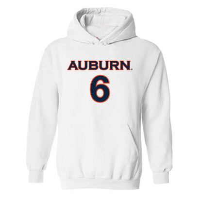 Auburn - NCAA Women's Soccer : Becky Contreras - White Replica Shersey Hooded Sweatshirt