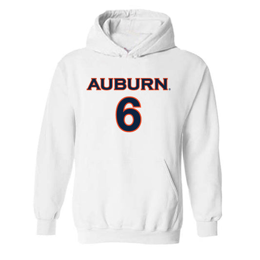 Auburn - NCAA Women's Soccer : Becky Contreras - White Replica Shersey Hooded Sweatshirt