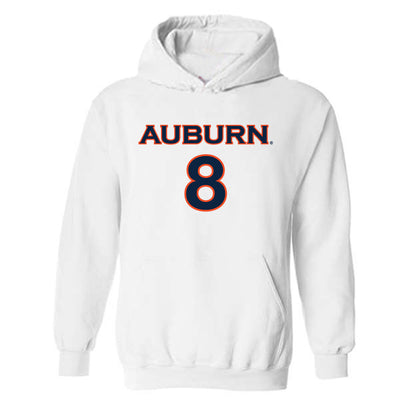 Auburn - NCAA Women's Soccer : Mallory Mooney - White Replica Shersey Hooded Sweatshirt