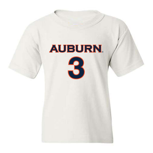 Auburn - NCAA Women's Soccer : Helene Tyburczy - White Replica Shersey Youth T-Shirt