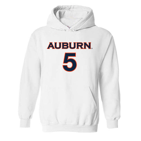Auburn - NCAA Women's Soccer : Jessica Osborne - White Replica Shersey Hooded Sweatshirt