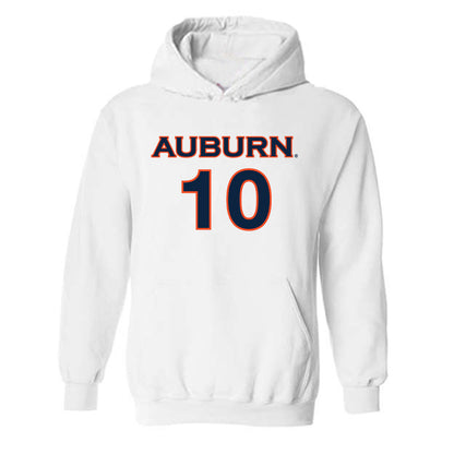 Auburn - NCAA Women's Soccer : Samantha Brown - White Replica Shersey Hooded Sweatshirt