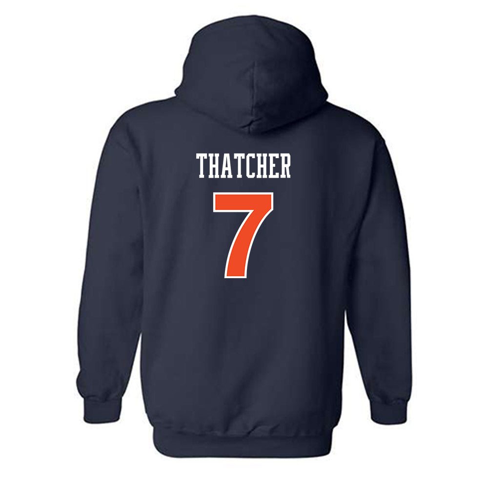 Auburn - NCAA Women's Soccer : Carly Thatcher - Navy Replica Shersey Hooded Sweatshirt