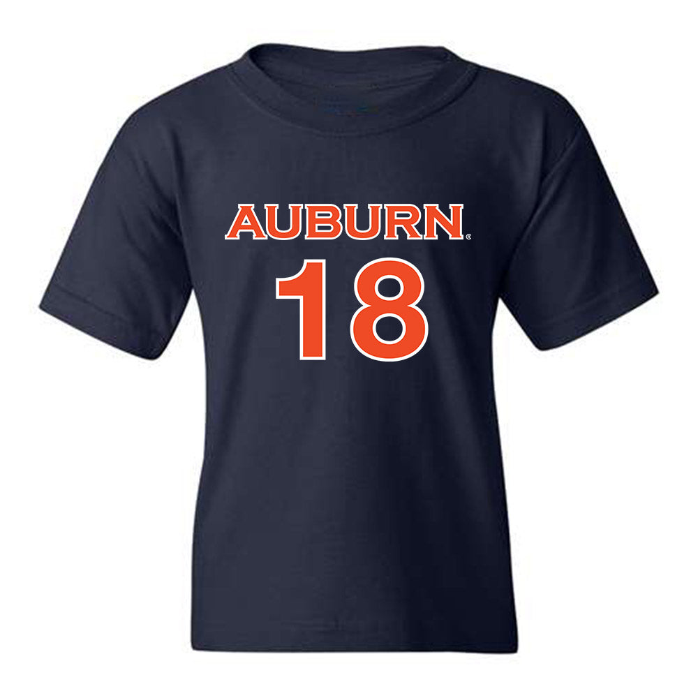 Auburn - NCAA Women's Soccer : Jaycie Silhan - Navy Replica Shersey Youth T-Shirt