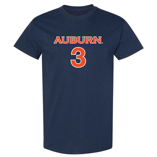Auburn - NCAA Women's Soccer : Helene Tyburczy - Navy Replica Shersey Short Sleeve T-Shirt