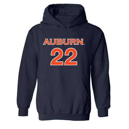 Auburn - NCAA Women's Soccer : Olivia Woodson - Navy Replica Shersey Hooded Sweatshirt