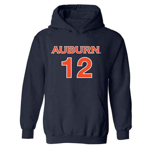 Auburn - NCAA Women's Soccer : Haley Duca - Navy Replica Shersey Hooded Sweatshirt