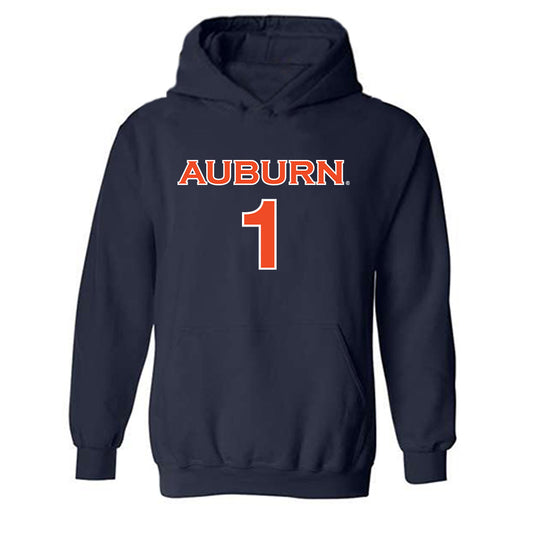 Auburn - NCAA Women's Soccer : Maddie Lo - Navy Replica Shersey Hooded Sweatshirt