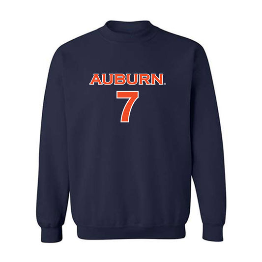 Auburn - NCAA Women's Soccer : Carly Thatcher - Navy Replica Shersey Sweatshirt