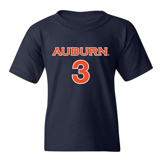 Auburn - NCAA Women's Soccer : Helene Tyburczy - Navy Replica Shersey Youth T-Shirt