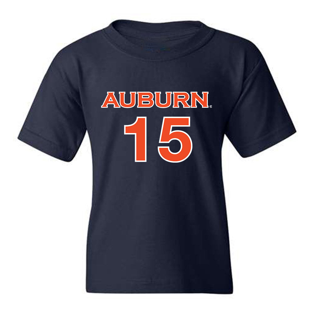 Auburn - NCAA Women's Soccer : Sydnie Thibodaux - Navy Replica Shersey Youth T-Shirt