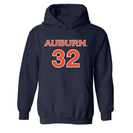 Auburn - NCAA Women's Soccer : Maddie Simpson - Navy Replica Shersey Hooded Sweatshirt