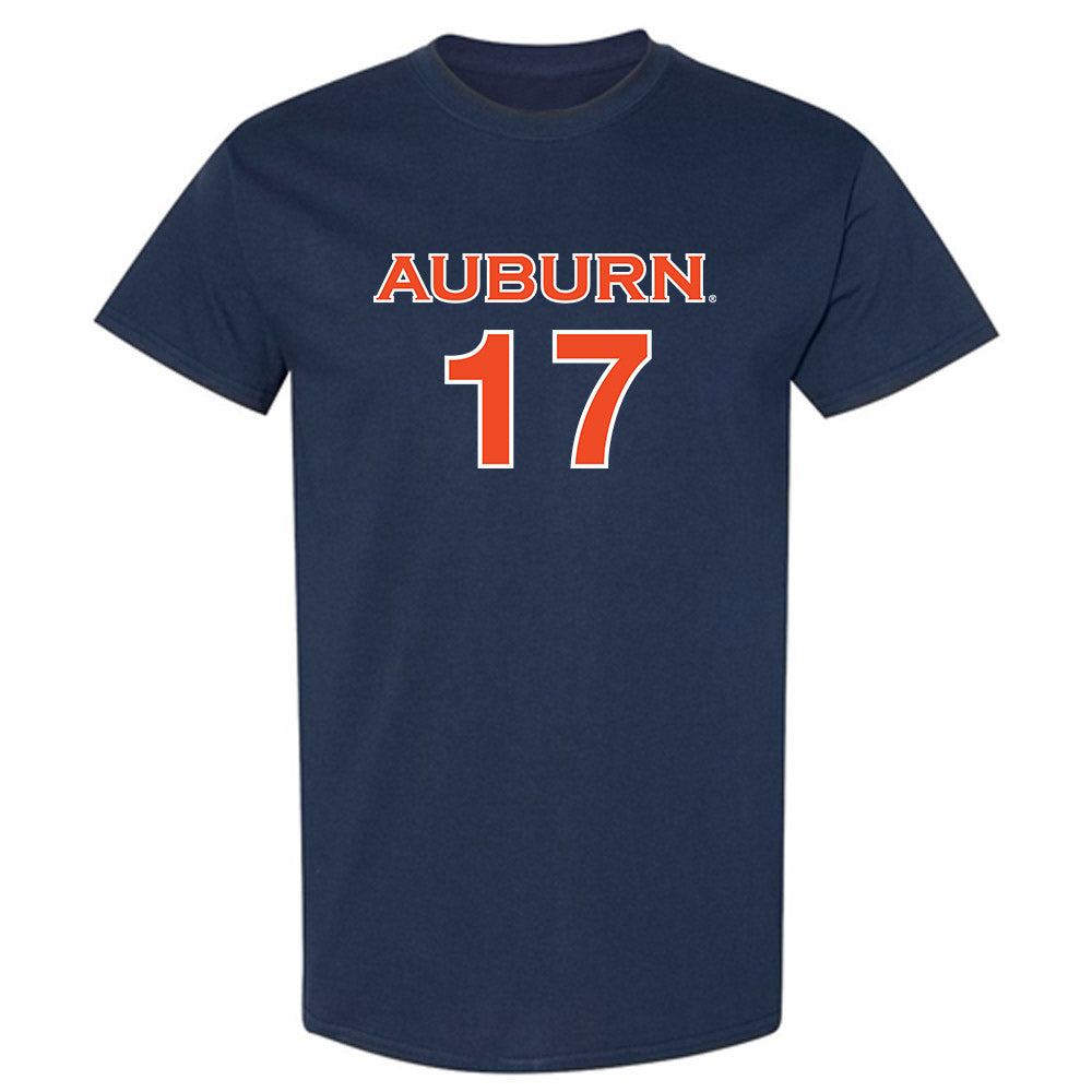Auburn - NCAA Women's Soccer : Maddison Bondon - Navy Replica Shersey Short Sleeve T-Shirt