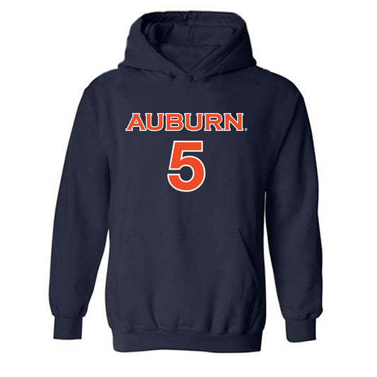 Auburn - NCAA Women's Soccer : Jessica Osborne - Navy Replica Shersey Hooded Sweatshirt