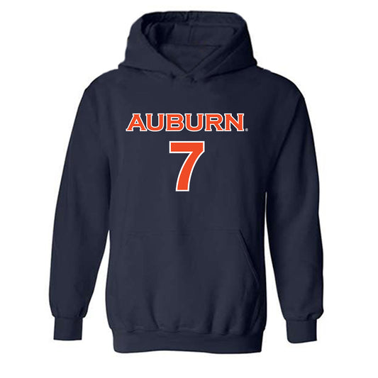 Auburn - NCAA Women's Soccer : Carly Thatcher - Navy Replica Shersey Hooded Sweatshirt