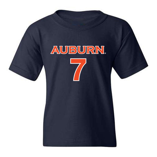 Auburn - NCAA Women's Soccer : Carly Thatcher - Navy Replica Shersey Youth T-Shirt