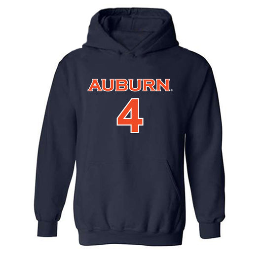 Auburn - NCAA Women's Soccer : Anna Haddock - Navy Replica Shersey Hooded Sweatshirt