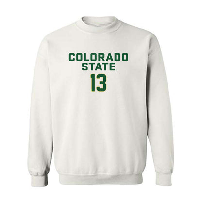 Colorado State - NCAA Women's Volleyball : Jazen DeBina - White Replica Shersey Sweatshirt