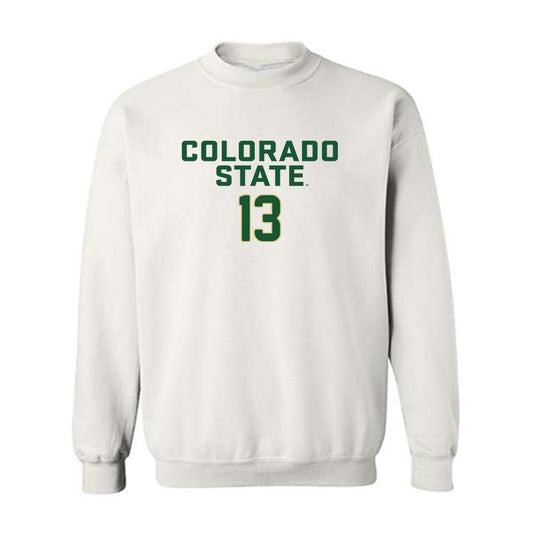 Colorado State - NCAA Women's Volleyball : Jazen DeBina - White Replica Shersey Sweatshirt