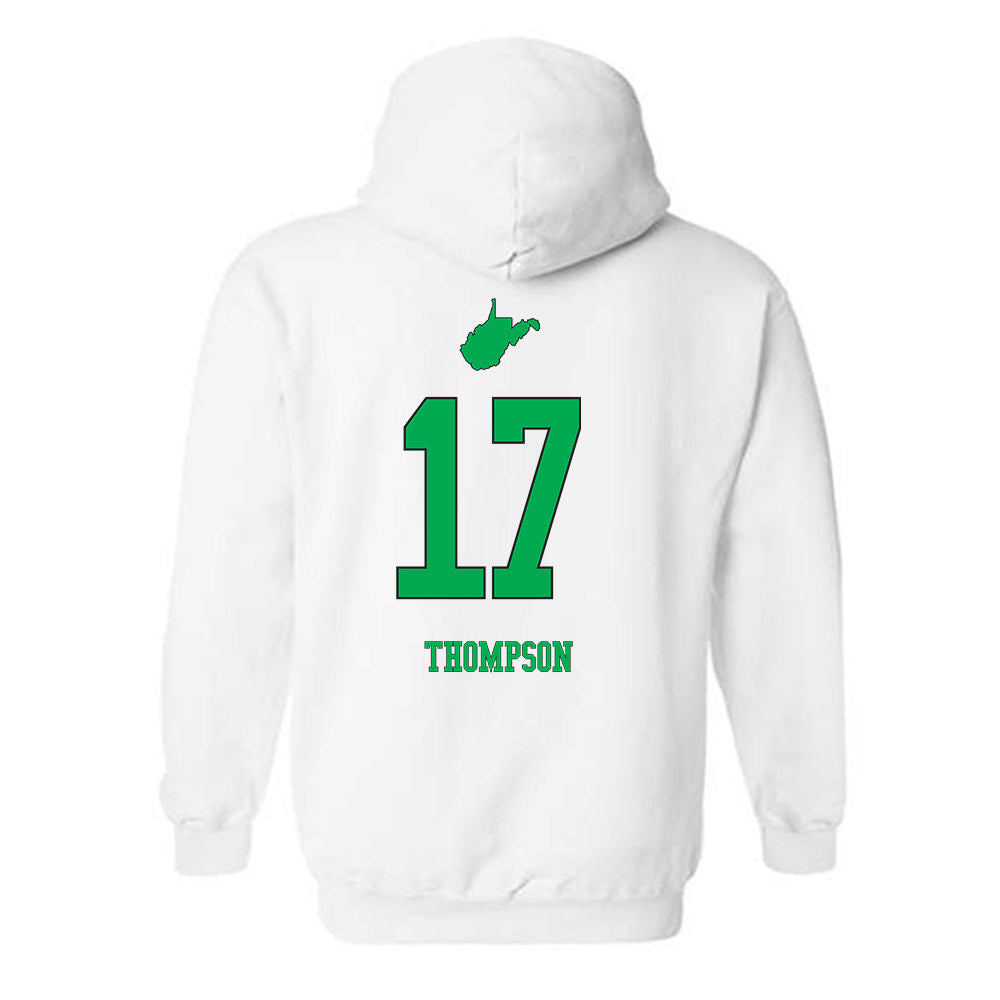 Marshall - NCAA Women's Volleyball : Bella Thompson - White Replica Shersey Hooded Sweatshirt